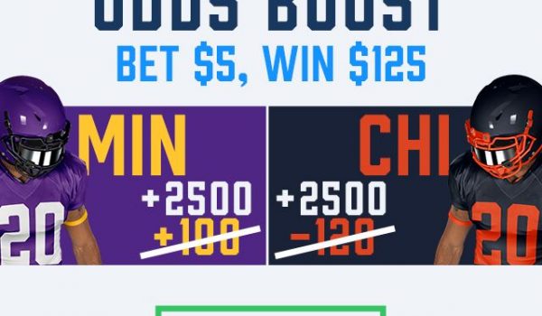 Get 25/1 on the Vikings or Bears to win – Bet $5 win $125!