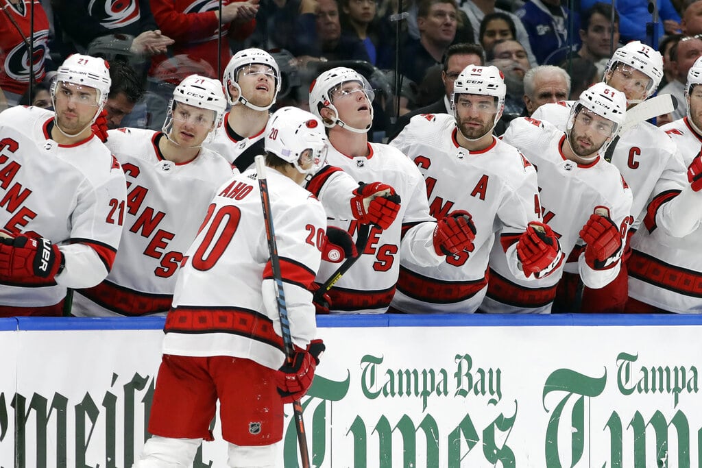 Sebastian Aho of the Carolina Hurricanes