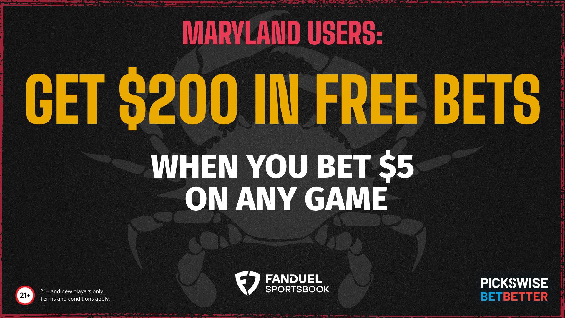 Maryland FanDuel promo code unlocks 0 in free bets bonus